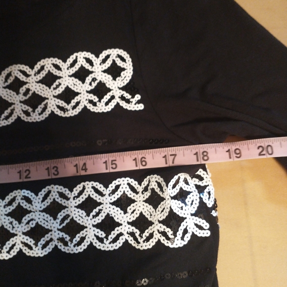 White House Black Market Black Dress With White Sequin Detailing. - Picture 11 of 13